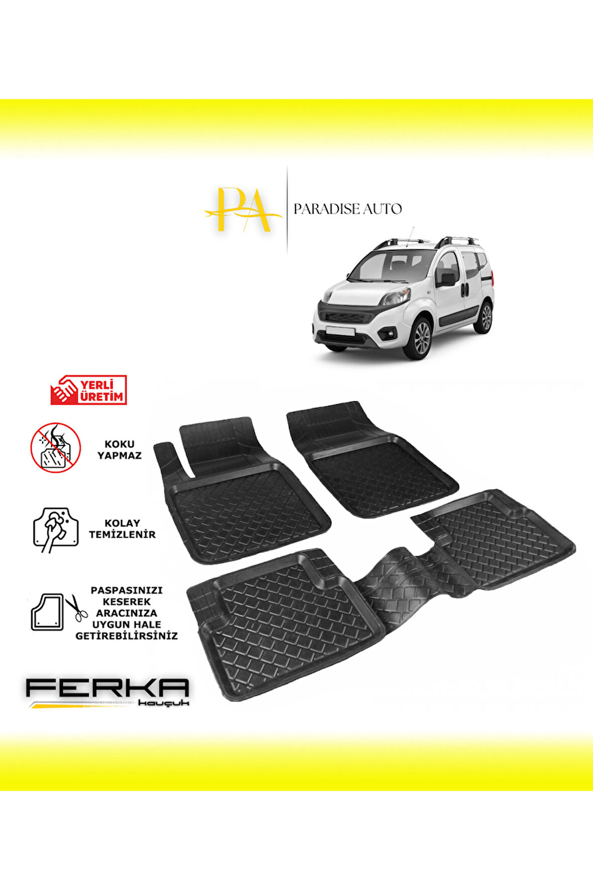 Fiat Fiorino 2008 ve Üstü Uyarlanabilir Havuzlu Paspas