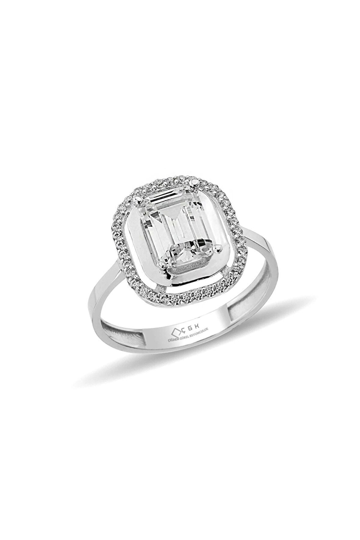 Aynalı Baget Altın Yüzük