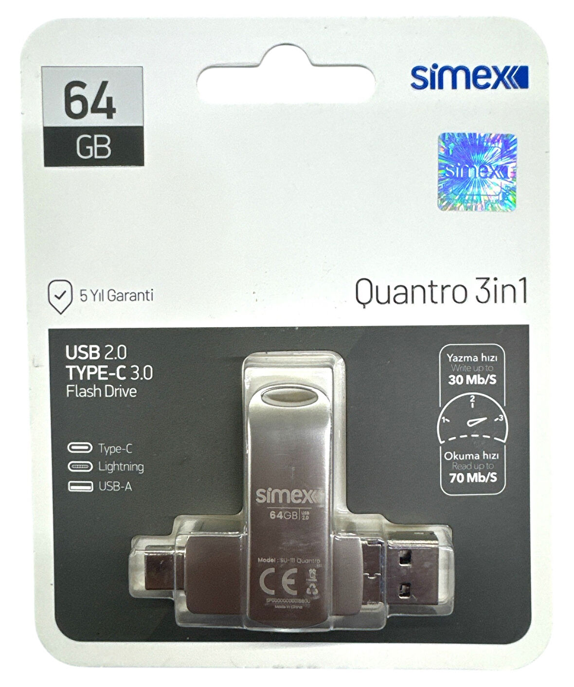 Type C Flash Bellek Xiaomi Redmi Oppo Vivo Samsung Uyumlu 64 Gb Otg Usb TypeC Flash Bellek Disk Pc