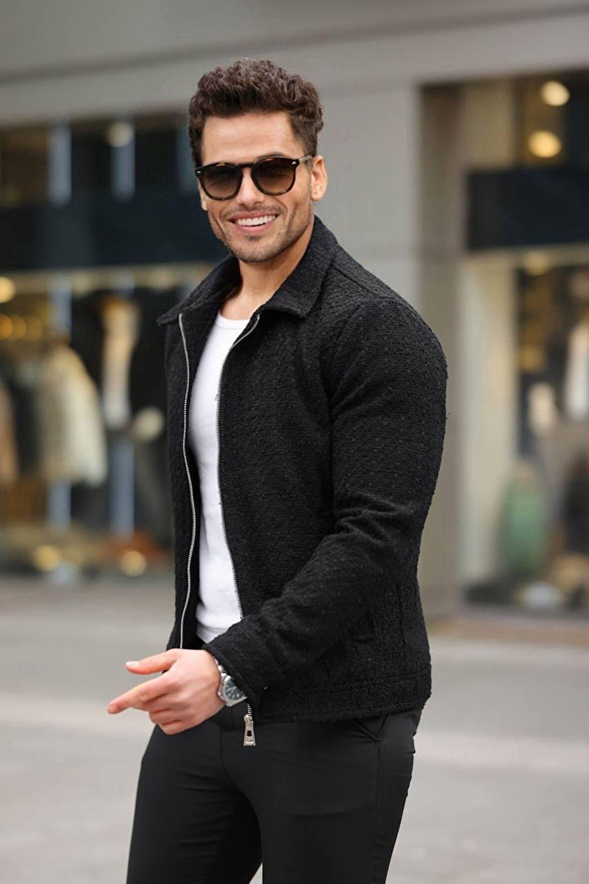 Erkek Mevsimlik OldMoney Culture Tüvit Kumaş Basic Ceket