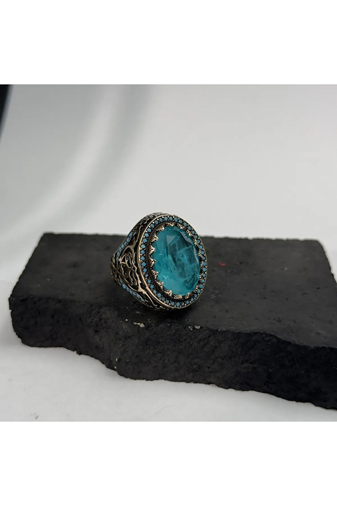 Firuze Aqua Paraiba Modeli Gümüş Yüzük 925 gram