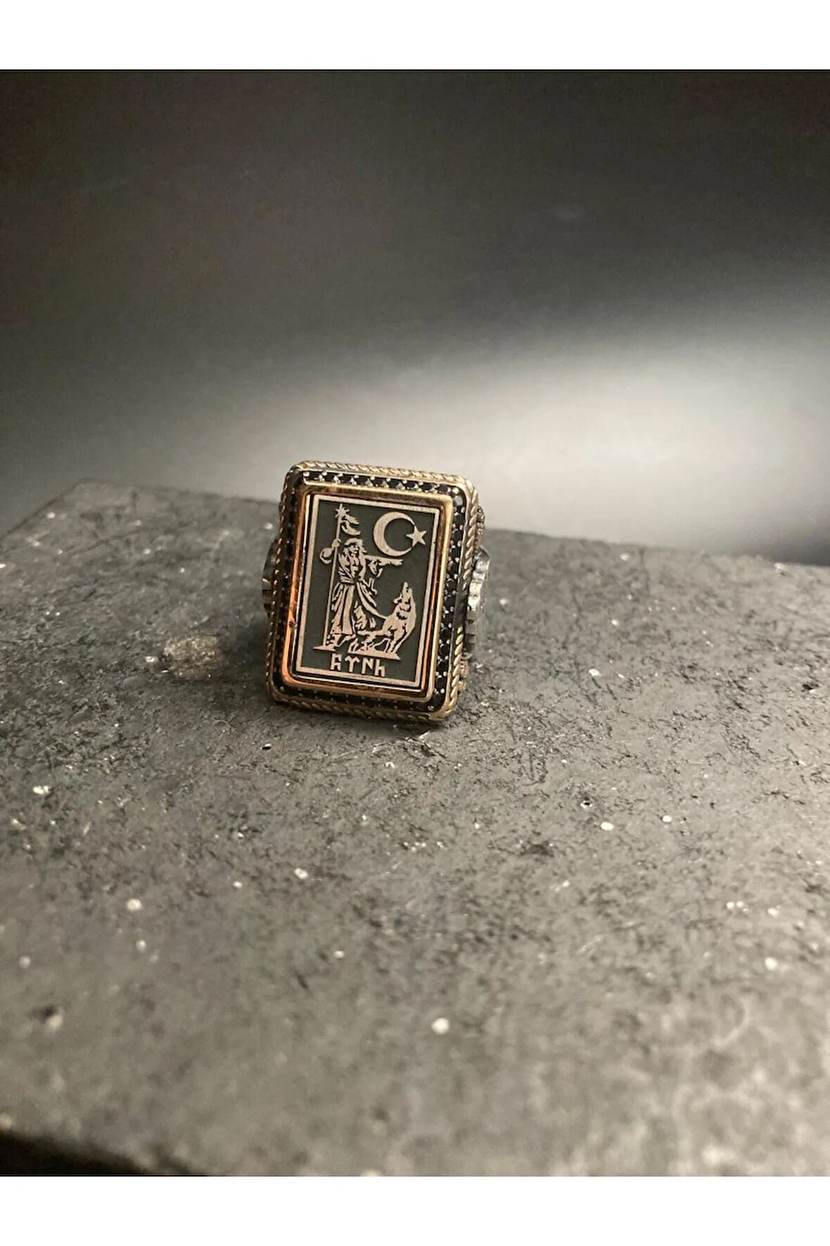 TÜRK İŞLEMELİ ERKEK YÜZÜK 925 AYAR