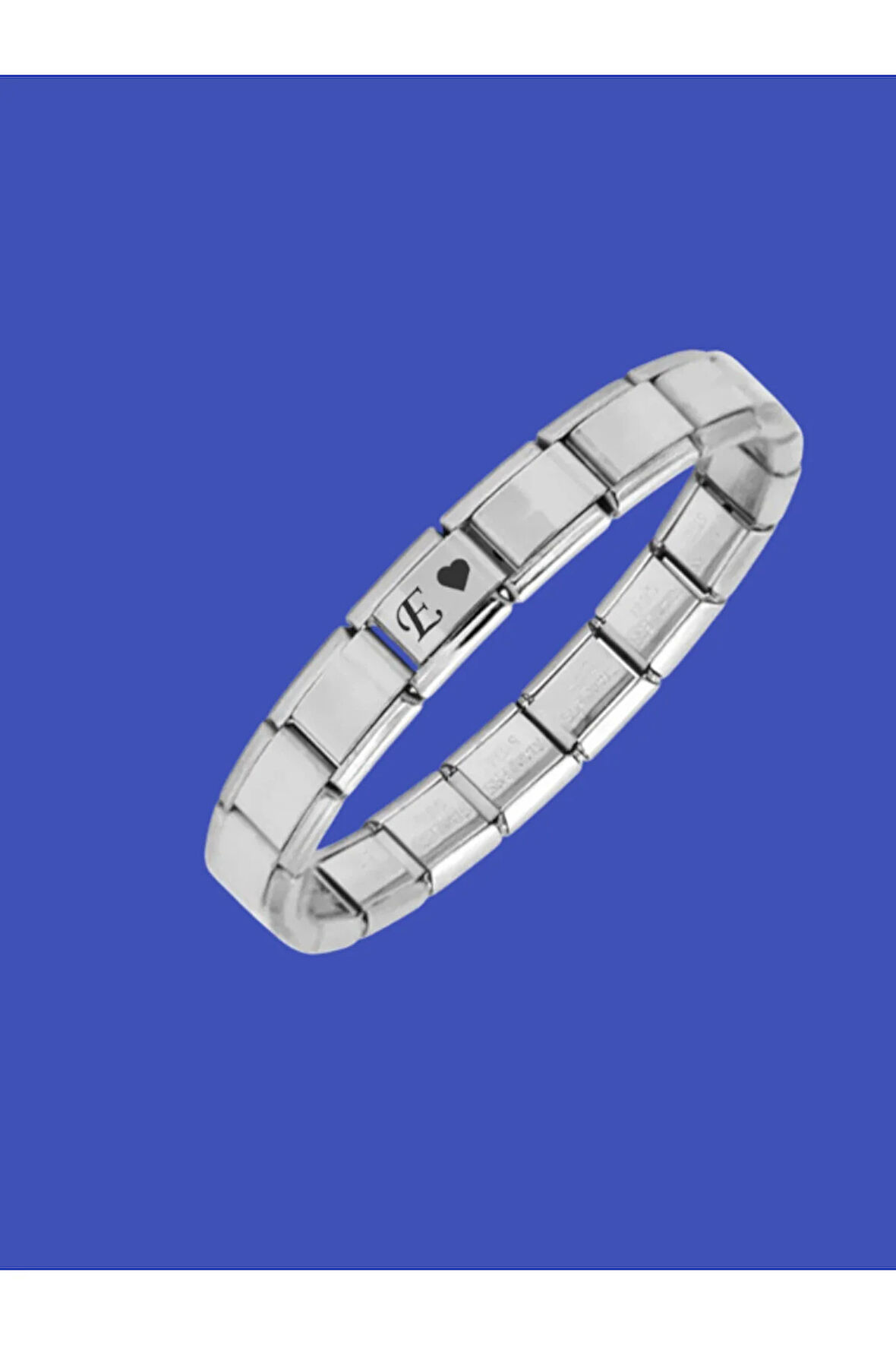 Çelik Bileklik İtalyan Charmlı Kalpli Harfli Kararmaz Solmaz En Güzel Hediye 1 Adet Uniseks Kutulu