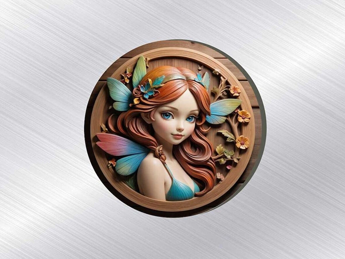 2 Adet 6x6 cm UV Baskılı Ahşap Magnet V11