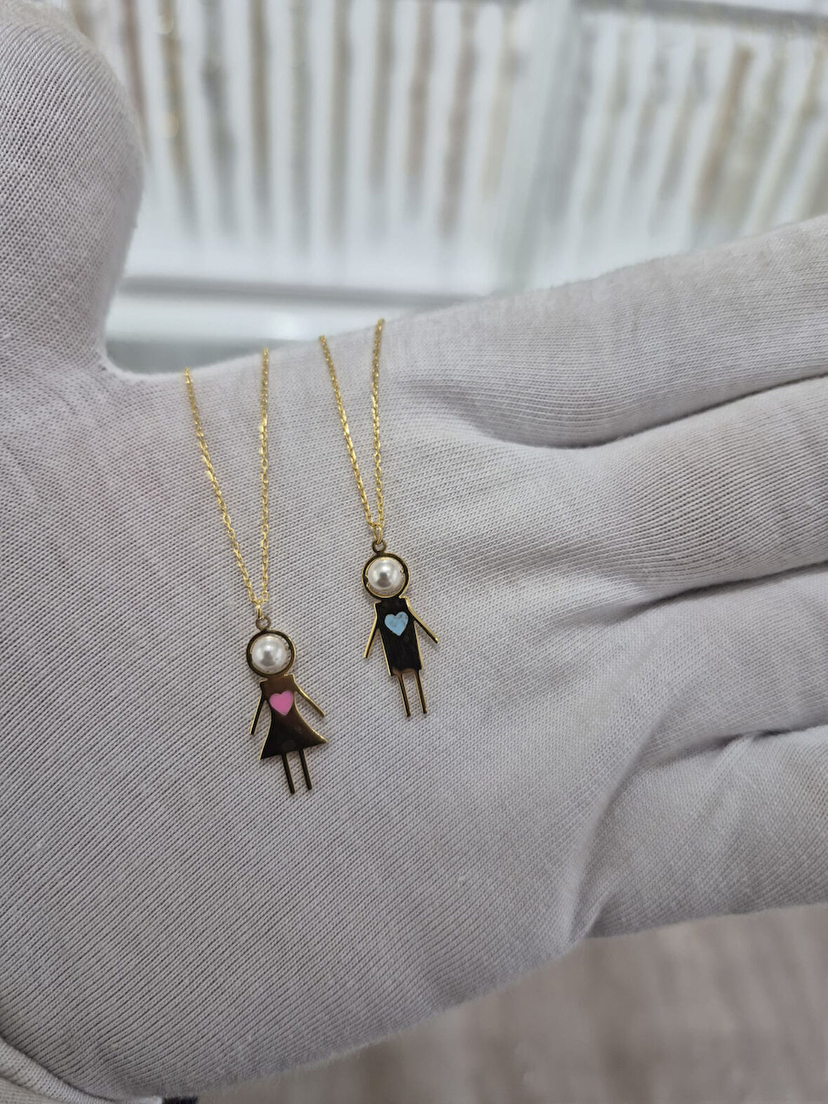 925 Ayar Papatya silver ikili kişiye özel inci çocuk kolye.erkek,kız kolye.rose.gold.rodaj 