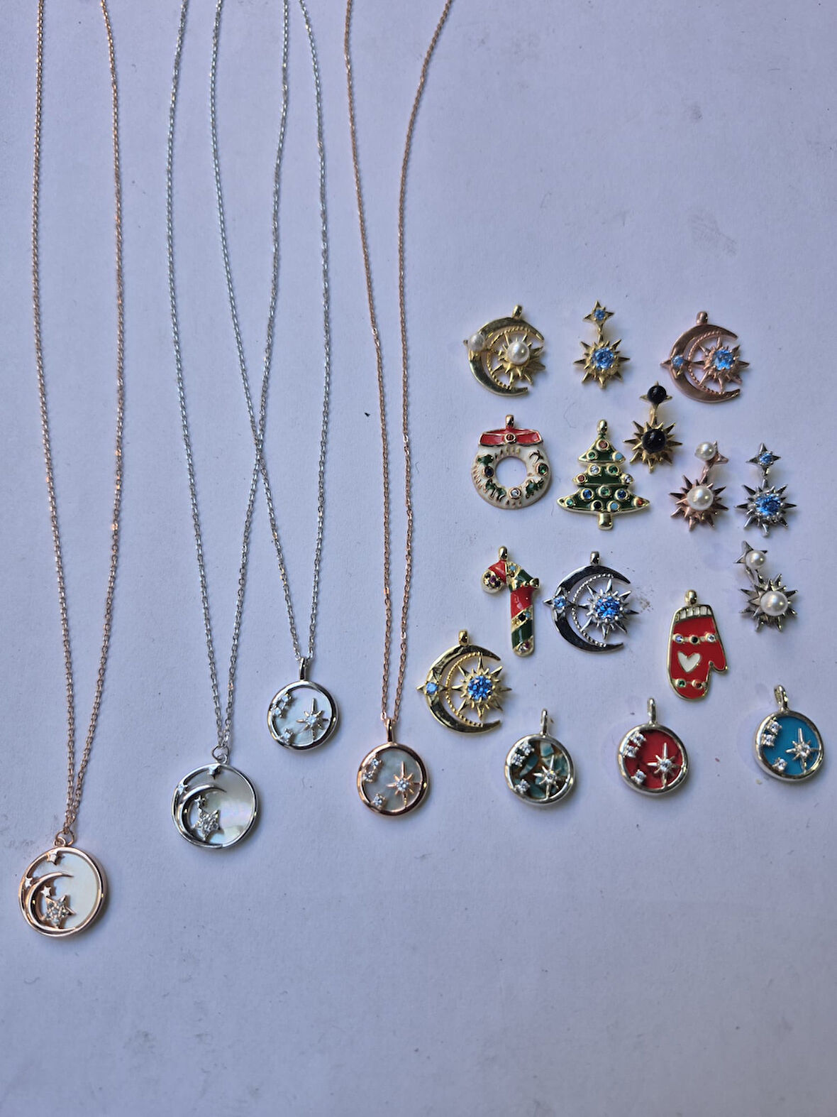 925 Ayar Papatya Silver pulsar yıldızı kolye.kutup yıldızı kolye.zarif kolye.rose.gold.rodaj