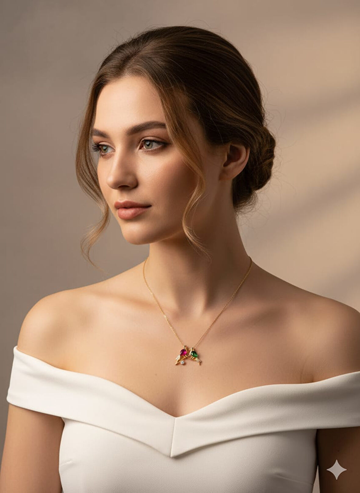 925 Ayar Papatya Silver çifte kumrular kolye.kuş kolye.sevgili kolye.doğum ayı kolye.rose.gold.rodaj