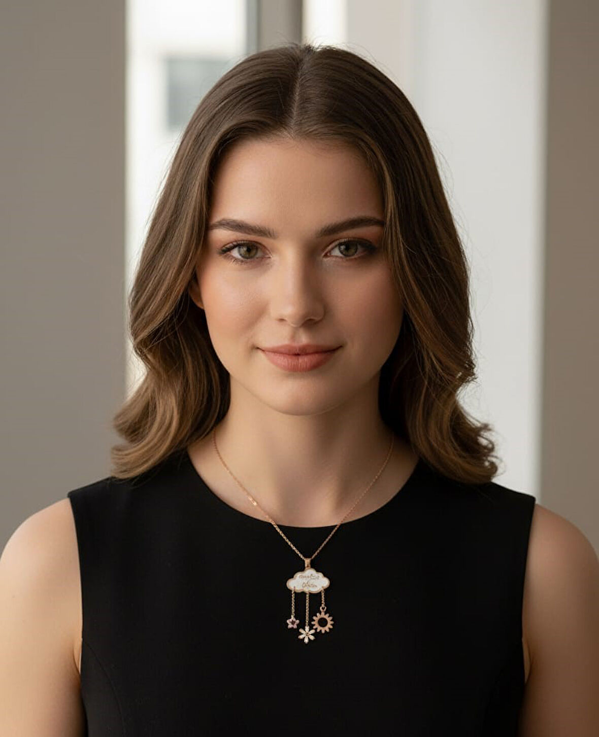 925 Ayar Papatya Silver bulut şans kolye.yılbaşı kolye.kişiye özel kolye. pati kolye.rose.gold.rodaj