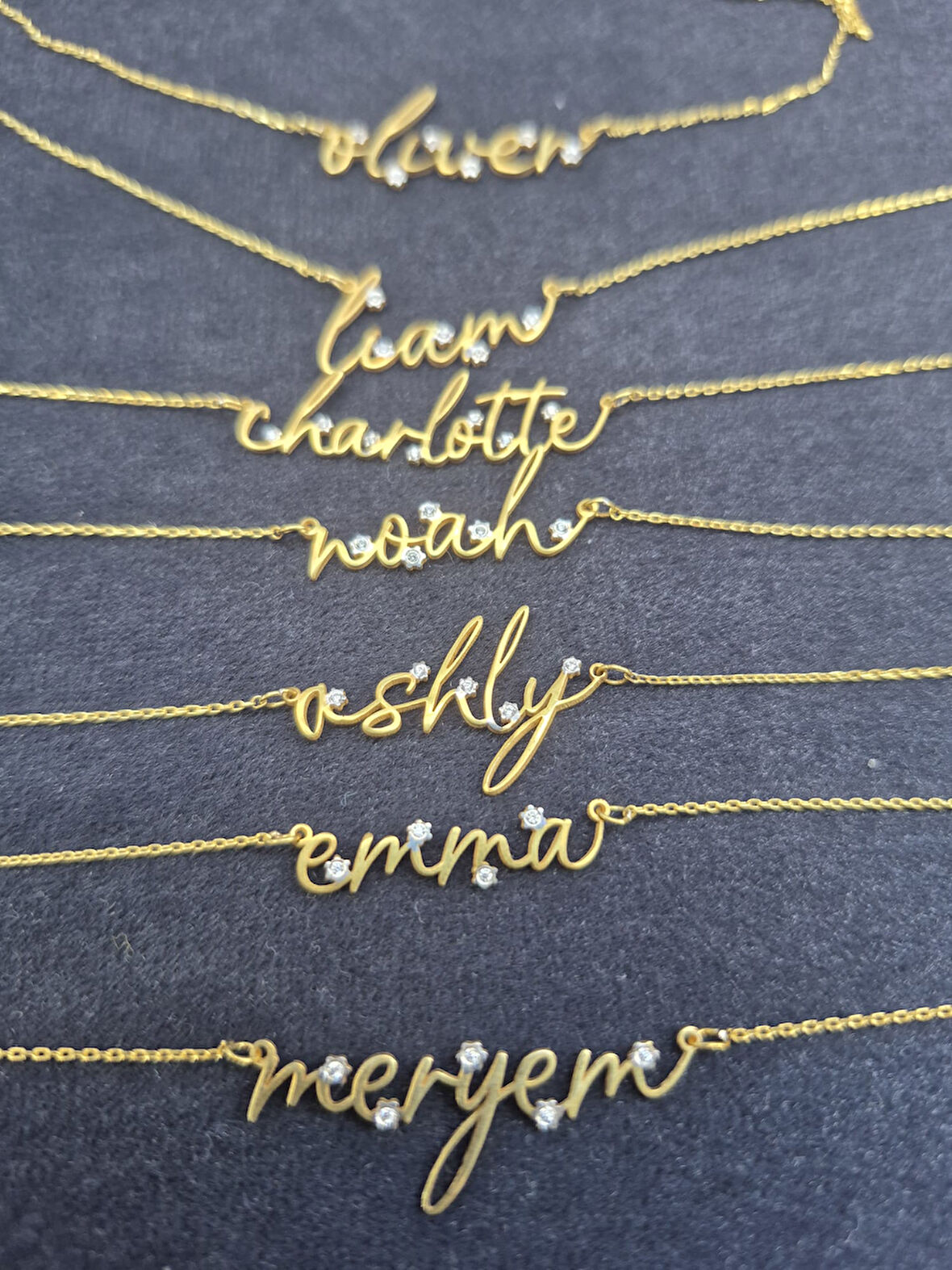 925 ayar papatya silver zirkon taşlı imza isimli kolye<rose,gold,rodaj>