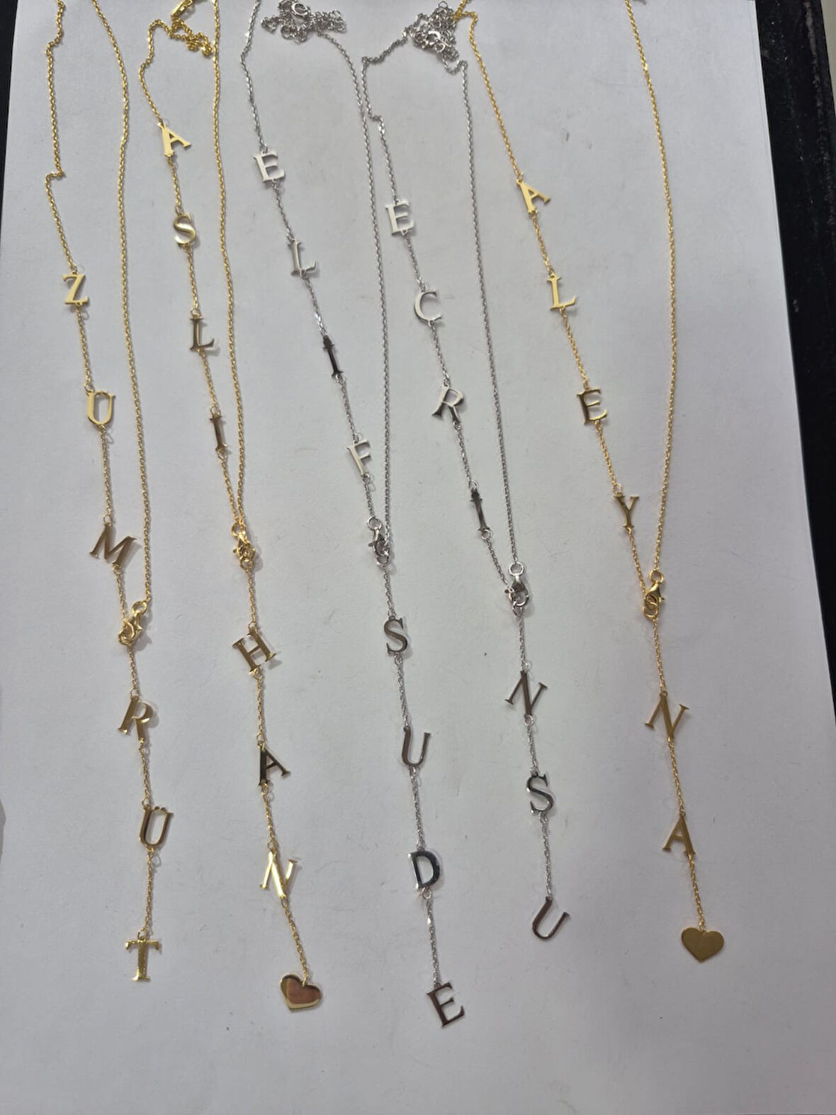 925 ayar papatya silver özel kalpli isim kolye.rose,gold,rodaj,