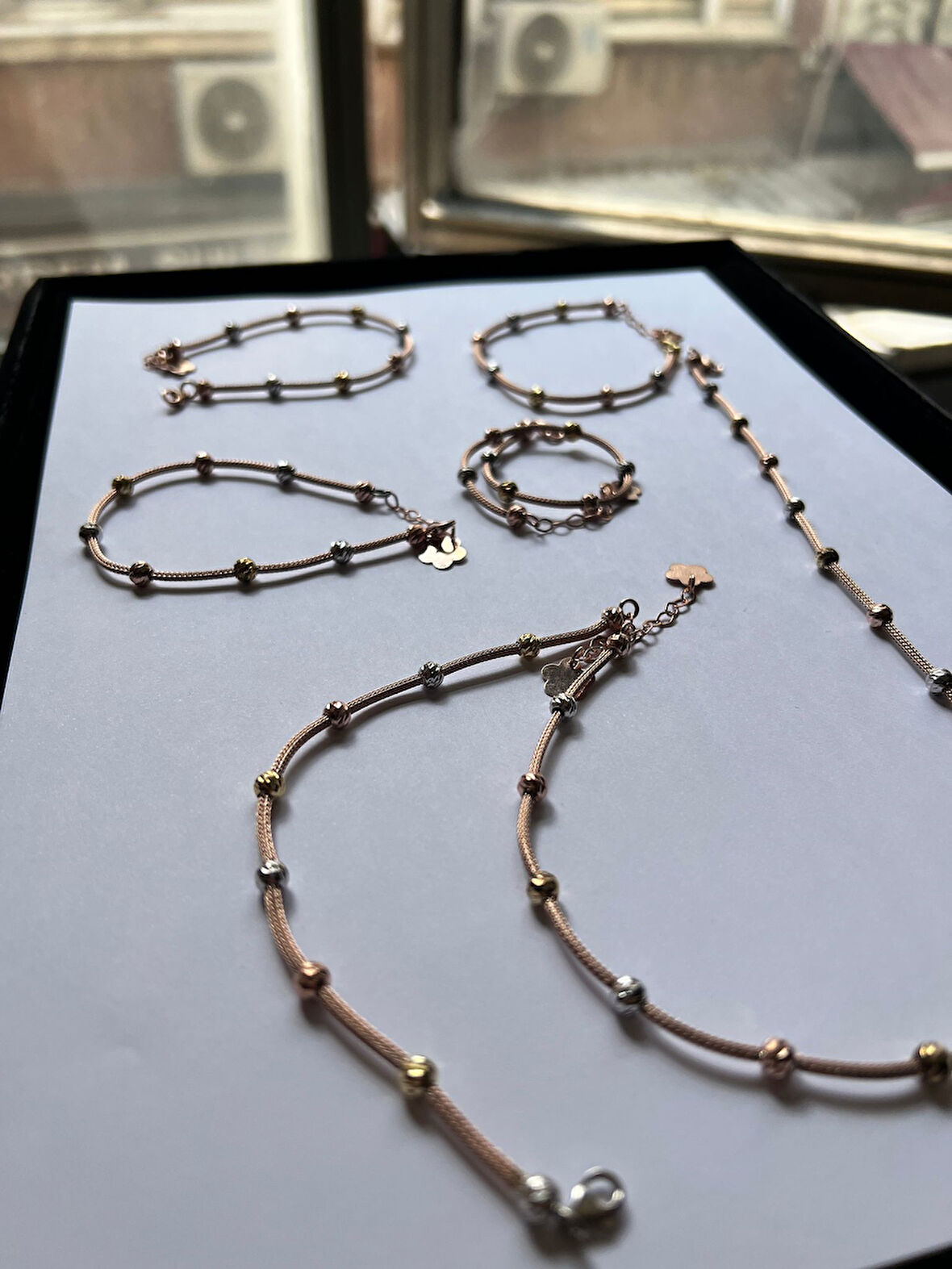 925 ayar papatya silver.dorika.kayze zincir bileklik.kalze bileklik.üç renk kalze bileklik.rose,gold,rodaj.