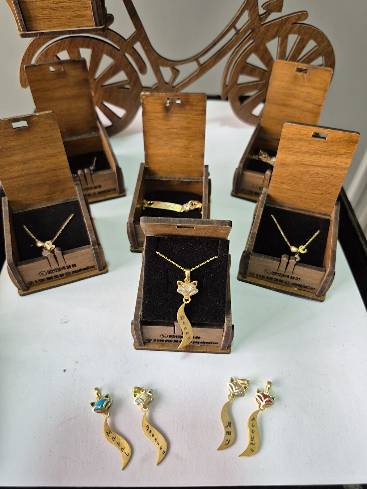 925 AYAR, papatya silver,tilki kolye,kişiye özel kolye,opal tilki kolye,doğum taşı kolye.rose.gold.rodaj 