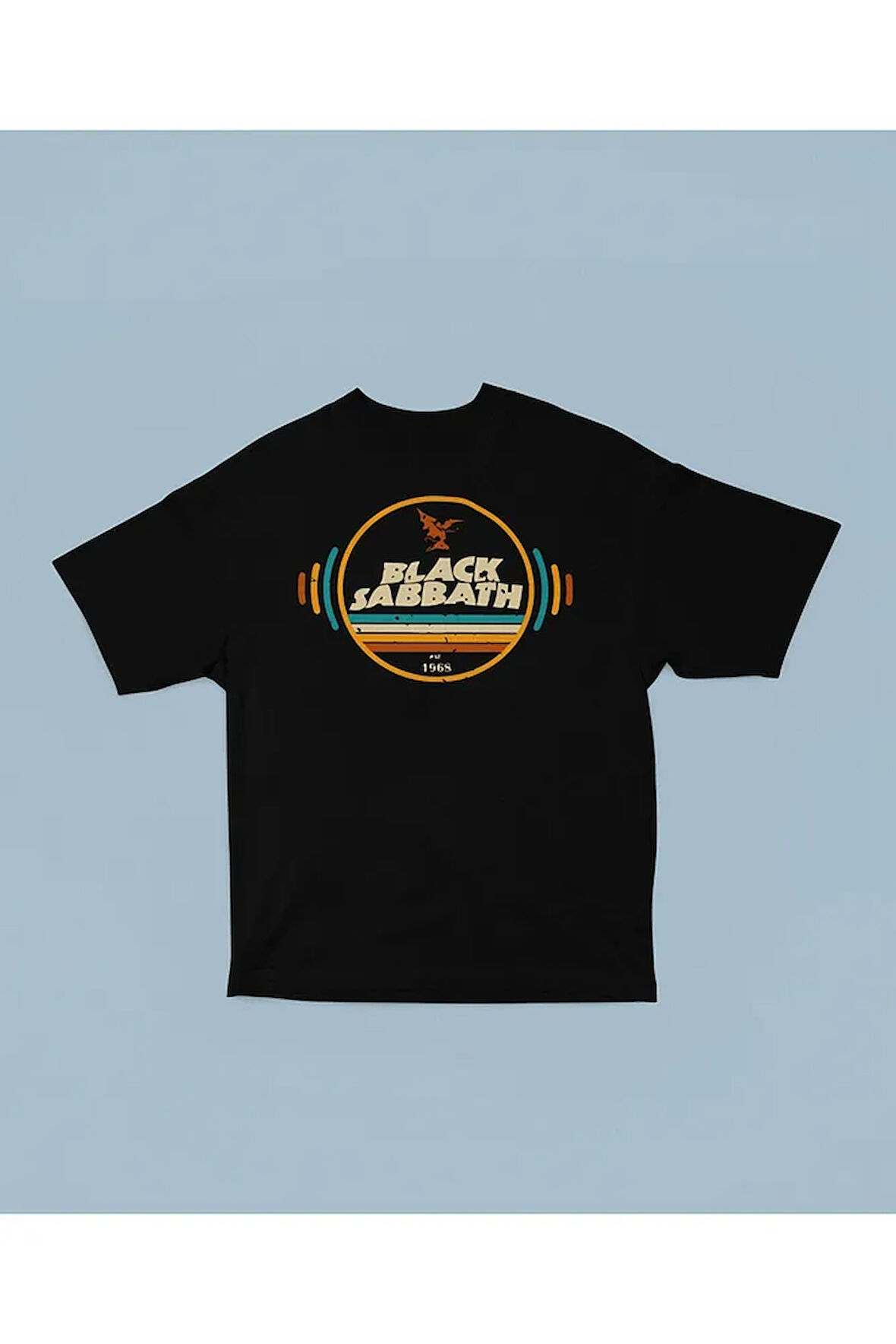 1968 Black Sabbath Müzik Grubu Baskılı Unisex Oversize Tişört