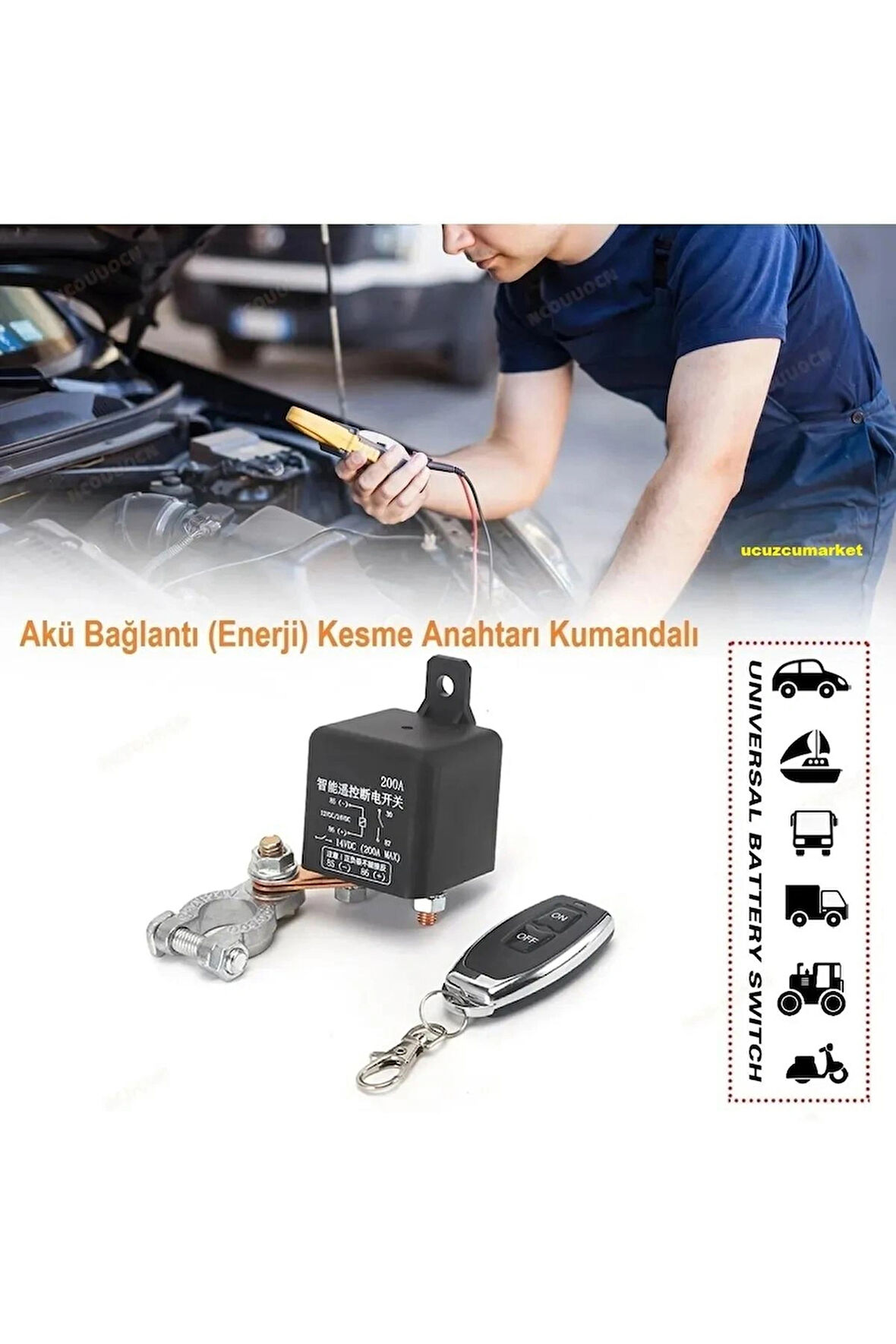 AKÜ ENERJİ DEVRE KESİCİ (MOTOR KAPAĞINI AÇMADAN UZAKTAN KUMANDA İLE ENERJİ KESME) 