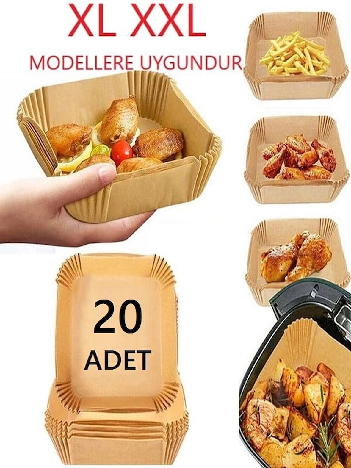 Xl Xxl Modeller Için Airfryer Pişirme Kağıdı Fritöz Yağlı Kağıt Büyük Airfryerler Için Uygun