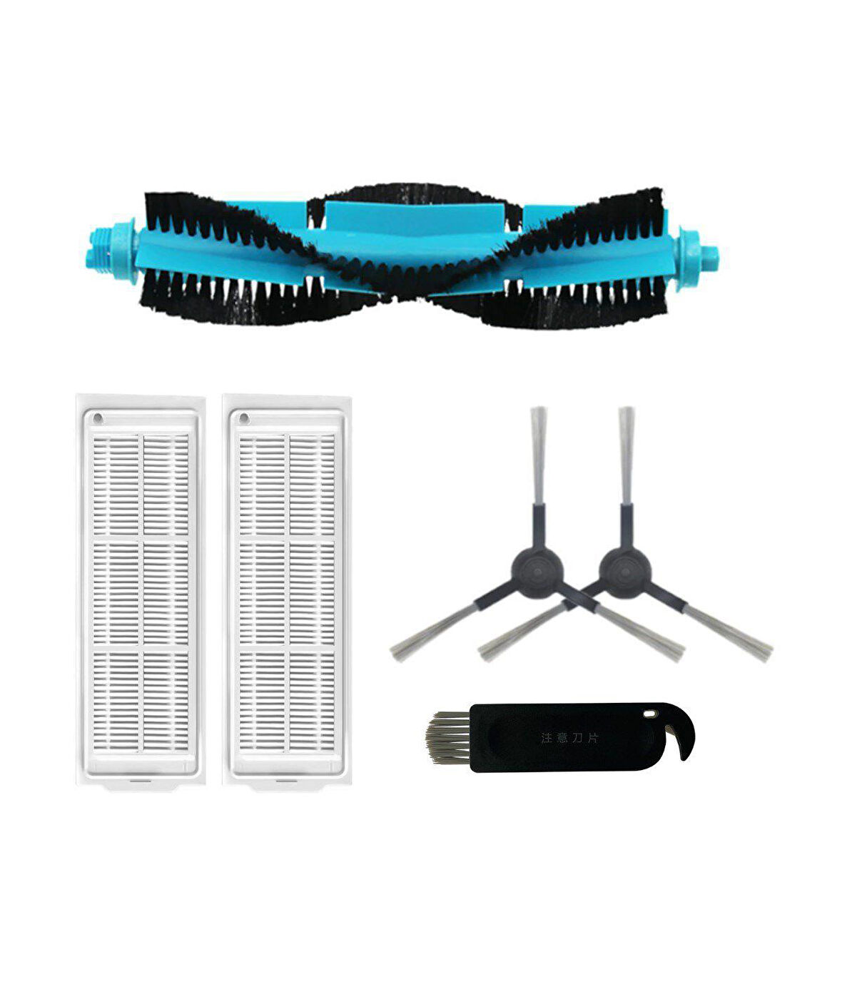 Viomi V3 Uyumlu Yedek Mopsuz Fırça Hepa Filtre Seti-6 Parça