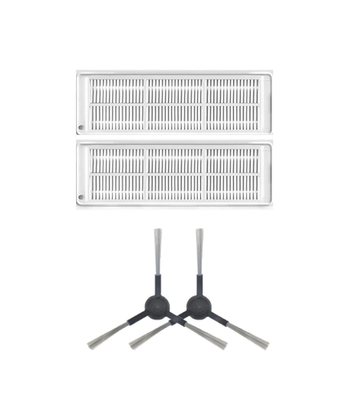 Viomi V3 Uyumlu Yedek Hepa Filtre ve Yan Fırça-4 Parça