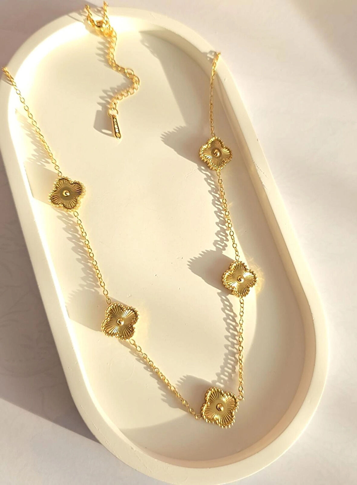 Çelik Kolye - Yonca Kolye - 316L Paslanmaz Çelik