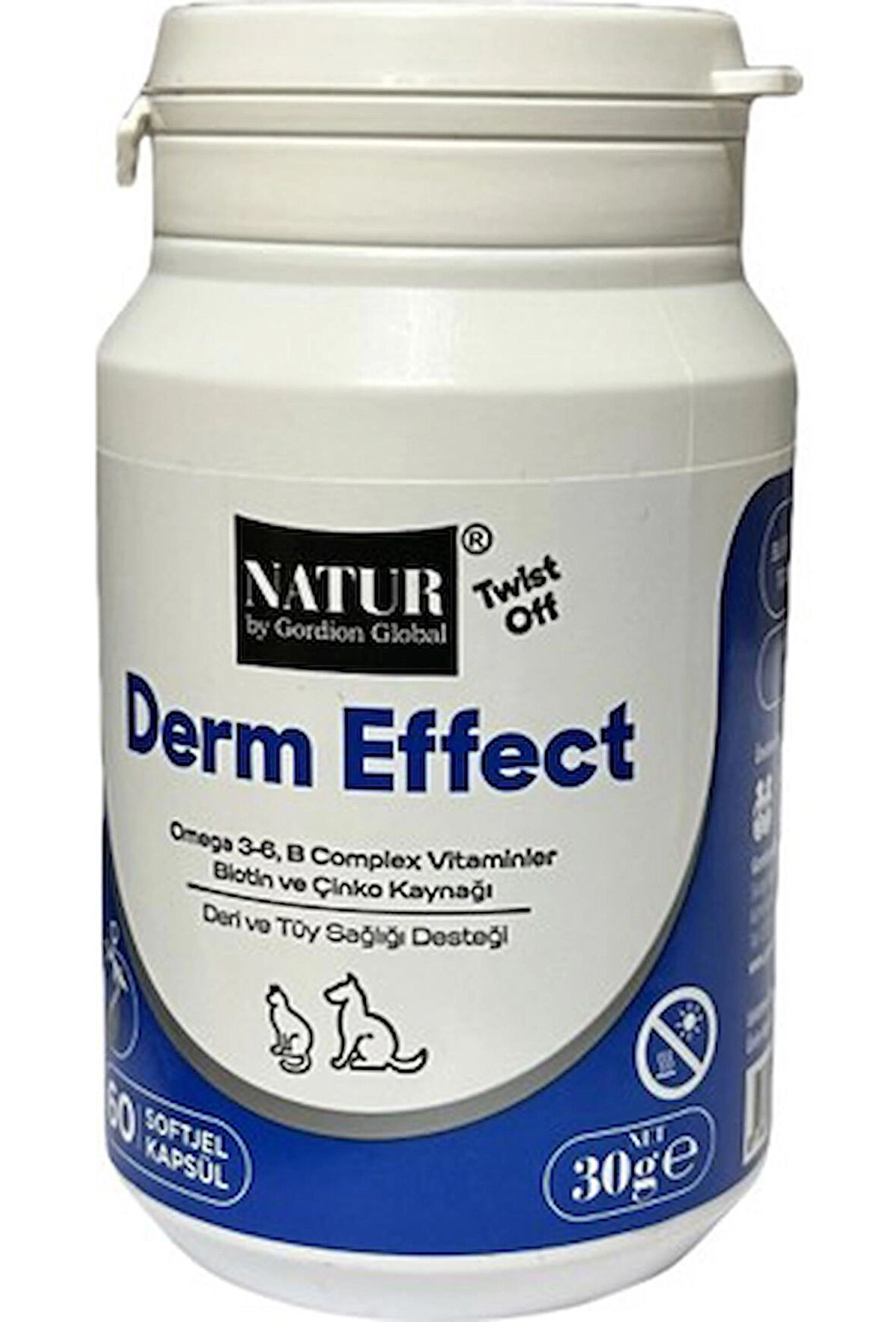 Natur Derm Effect Deri ve Tüy Sağlığı Desteği Kedi ve Köpekler Için 60KAPSÜL