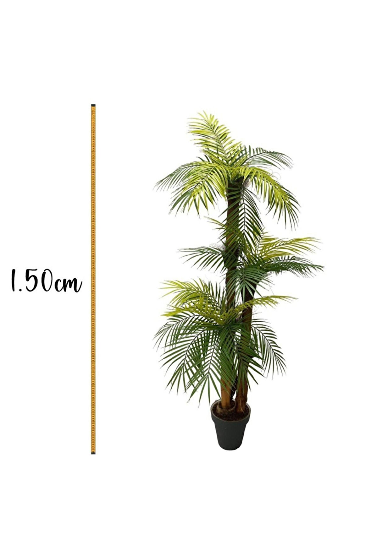 150 cm 3 Dallı 27 Yapraklı Yapay Ağaç Palmiye Areka