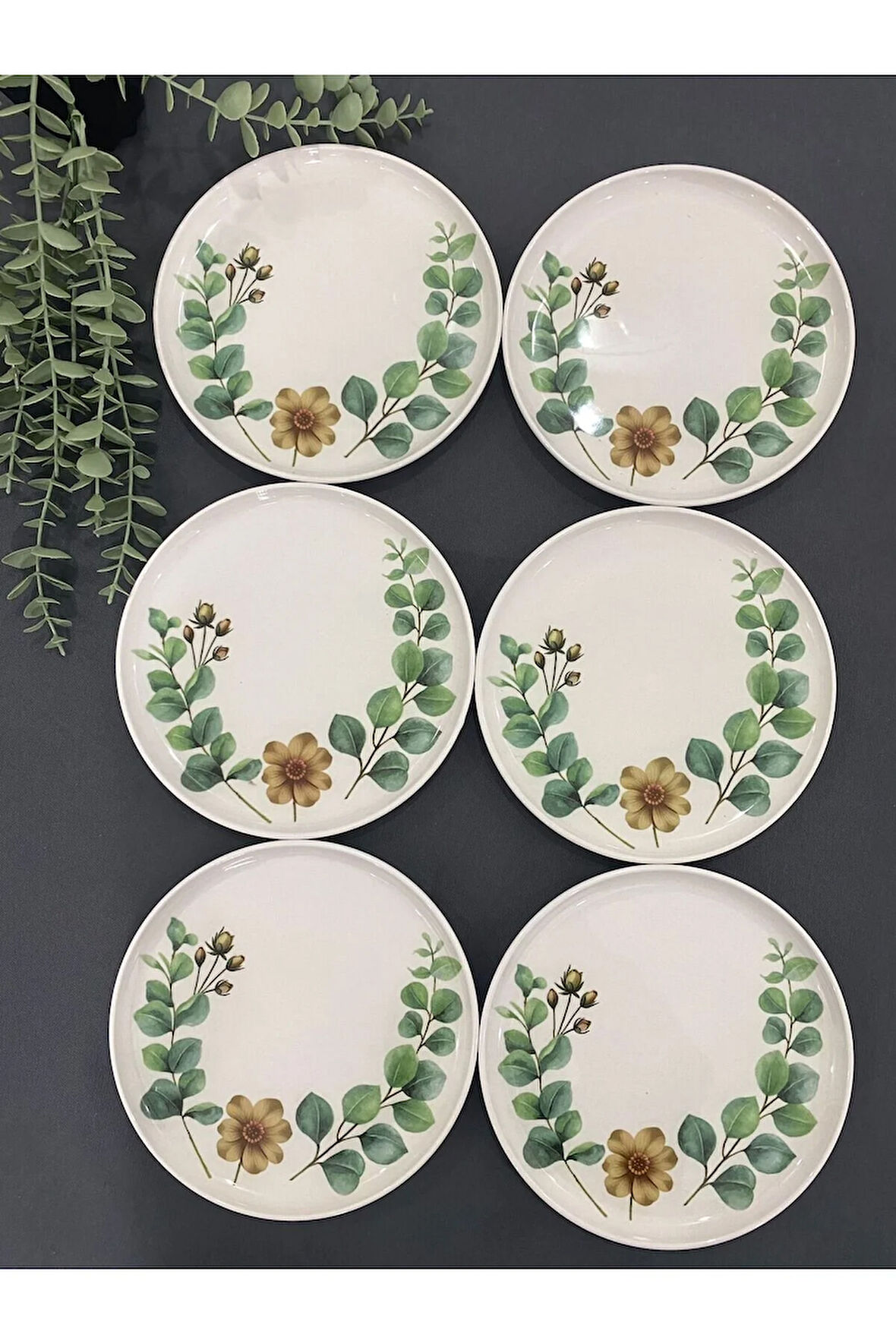 Optimist Flower Serisi 6'lı Pasta Tabağı