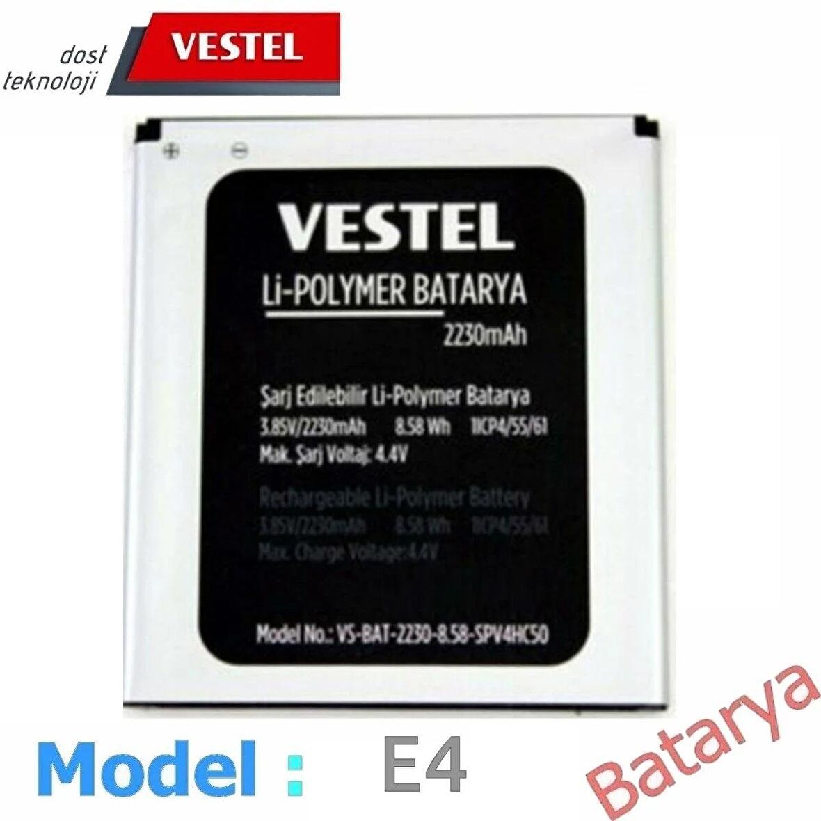 Vestel E4 Batarya Vestel Venüs E4 Uyumlu Batarya