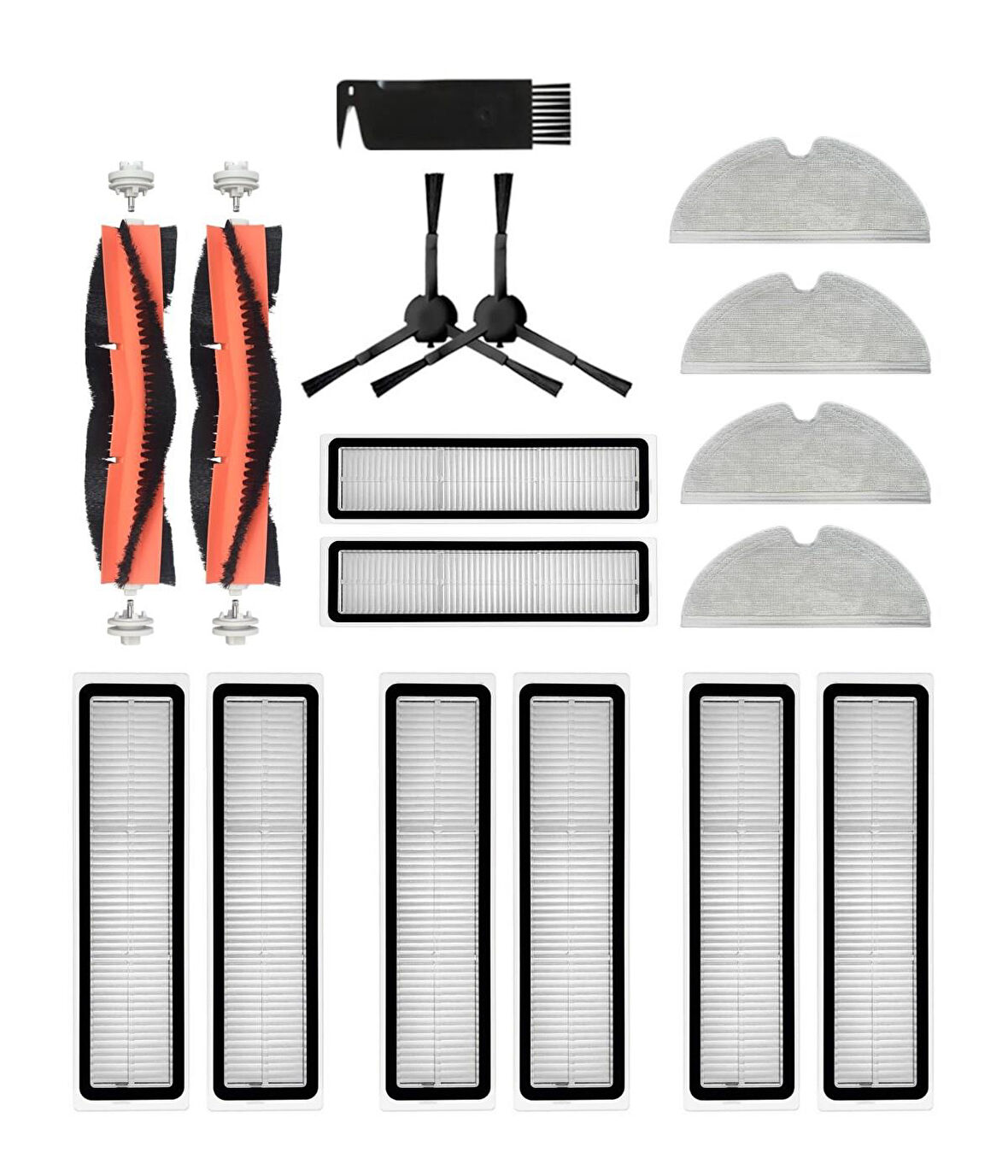 Vestel V-Bot Pro S Yedek Fırça Hepa Filtre Mop Seti (17 Parça)