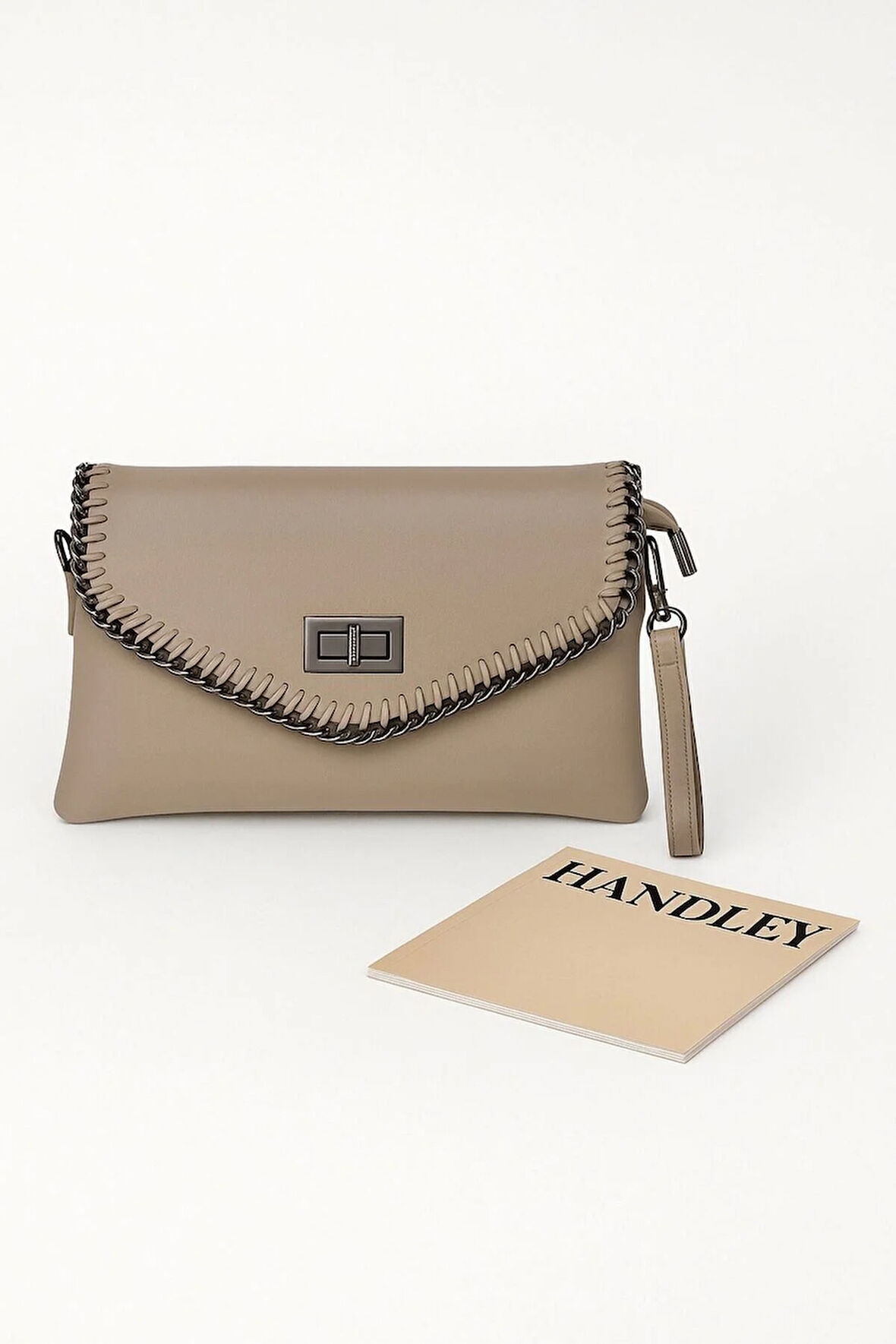 Örgü Detaylı El & Omuz Çantası Çok Gözlü