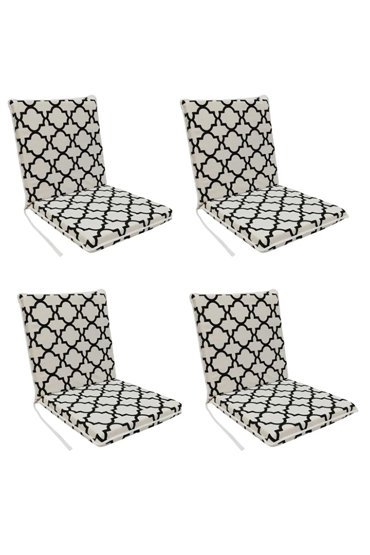 Sandalye Minderi Arkalıklı Lastikli Fermuarlı Süngerli-4 Adet(alaçatı)yıkanabilir