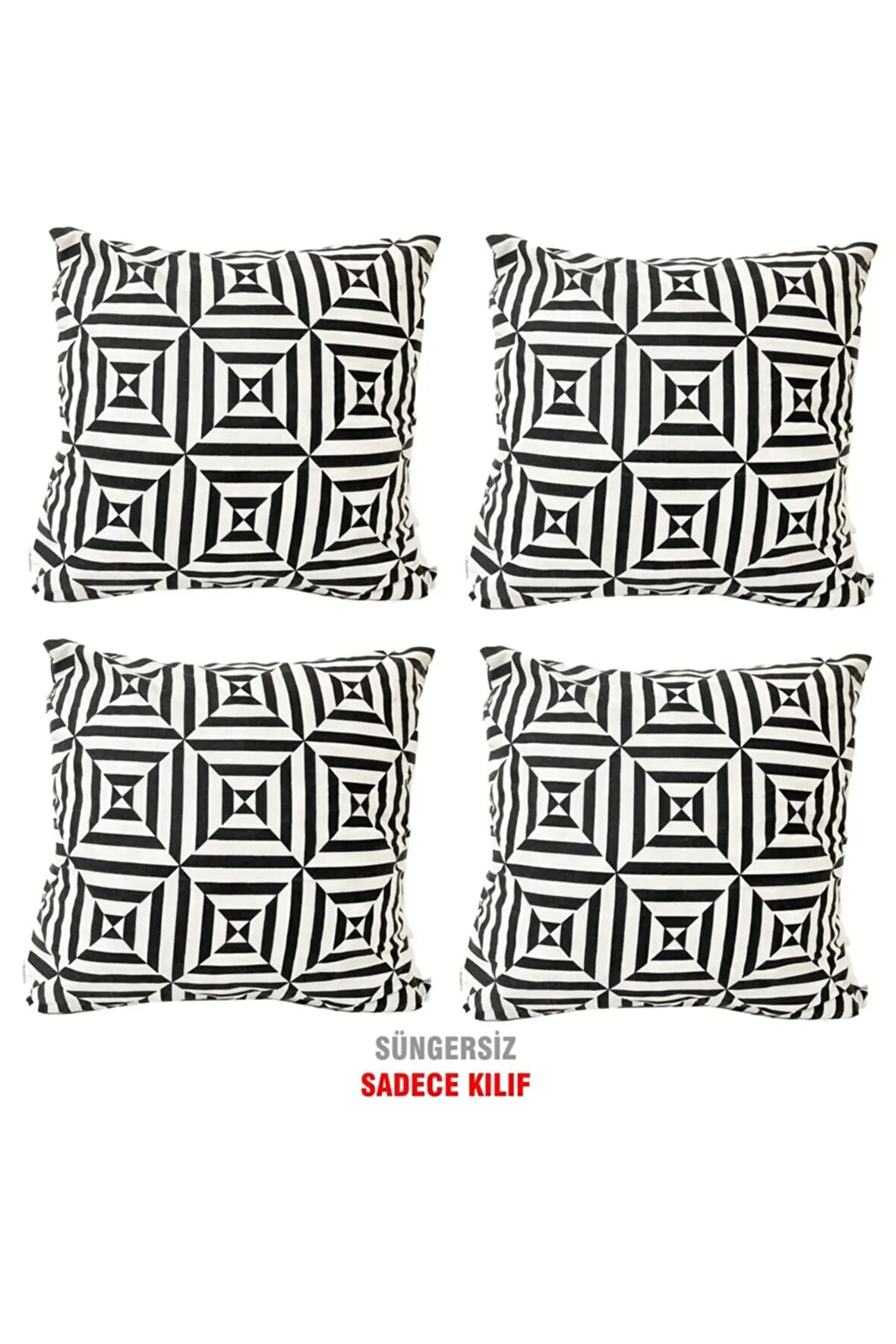 Kırlent Yastık Dolgulu Fermuarlı Vip Yastık 4 Adet-43x43 Cm(hipnoz)