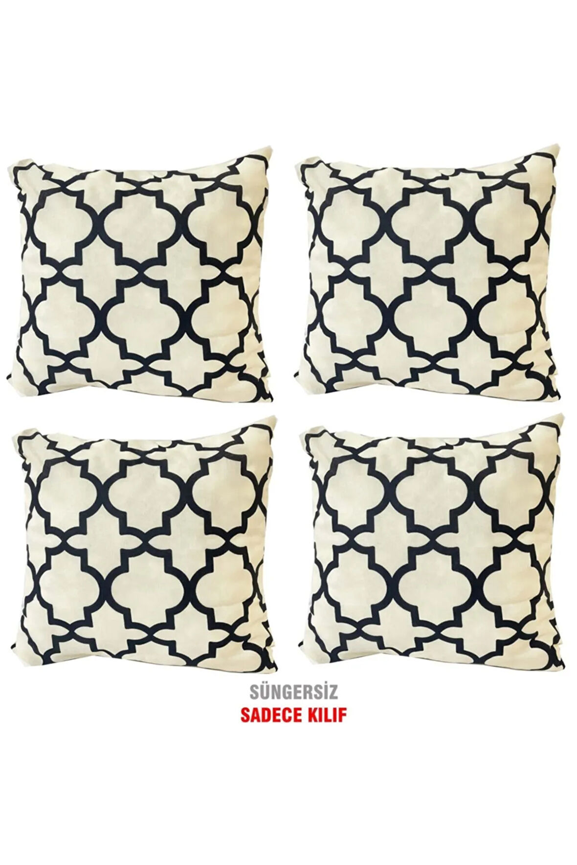 Kırlent Yastık Kılıfı Vip Yastık Kılıfı 4 Adet-43x43 Cm(alaçatı)