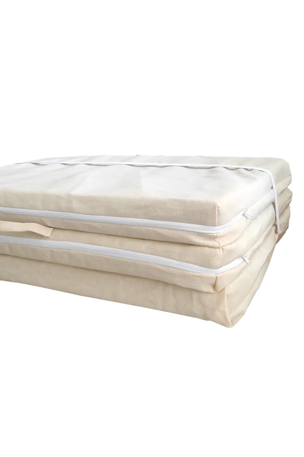 Tek Kişilik Katlanır Yer Yatağı Sünger Yatak Krem 80x180 Cm-6 Cm