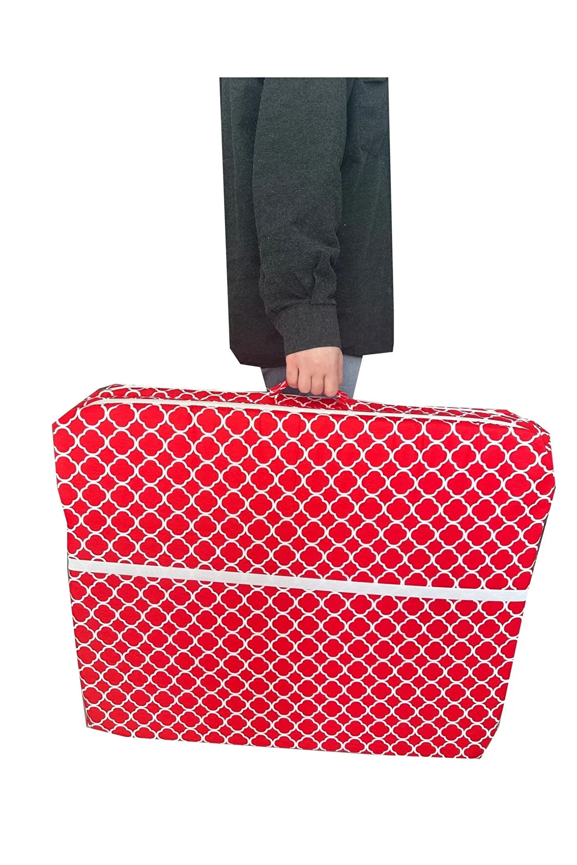 Tek Kişilik Katlanır Yer Yatağı Sünger Yatak 70x180x6 Cm-kırmızı Çatı