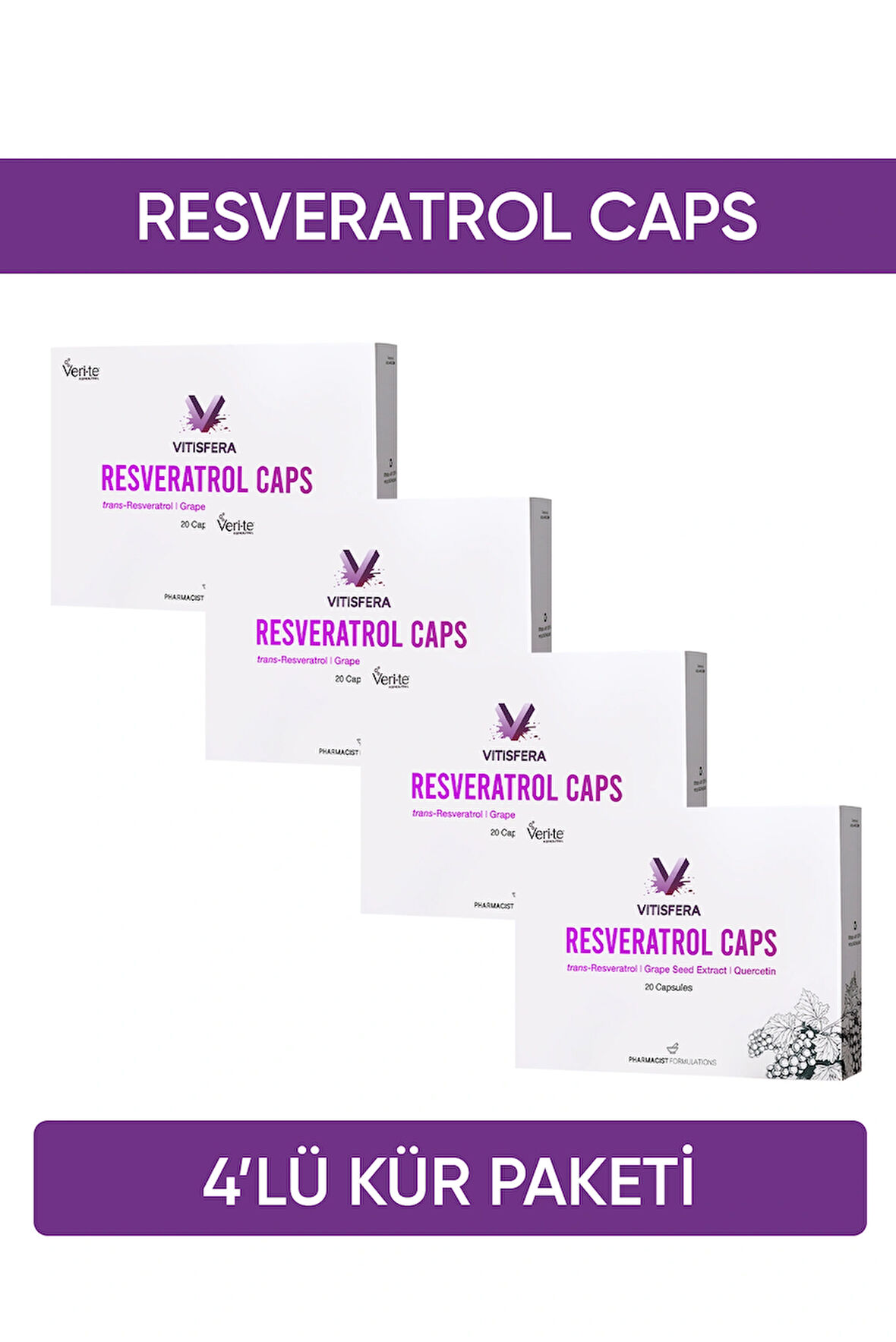 Resveratrol Caps Kür Paketi (4 Kutu)