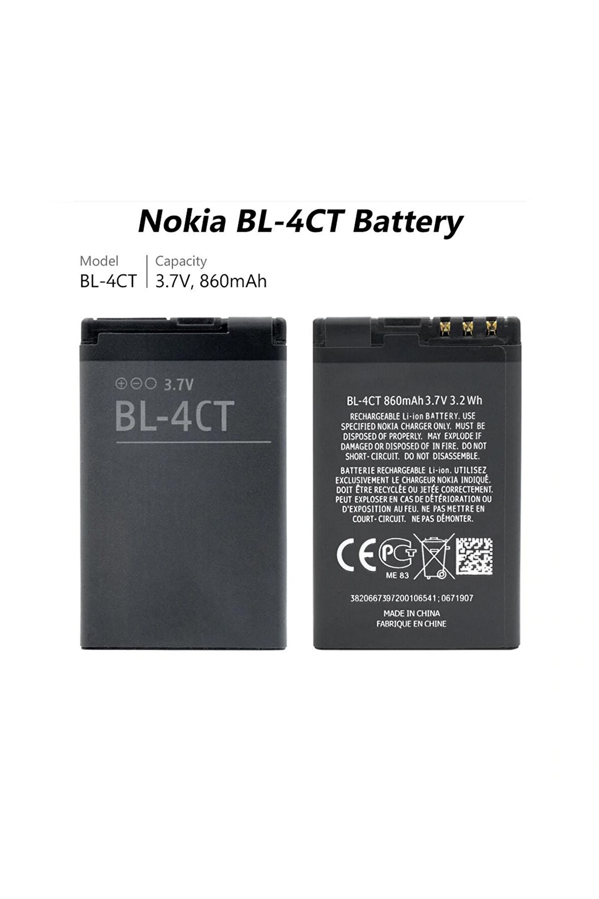 Bl-4ct Nokia 2720 5310 5630 6600 7310 Batarya Pil