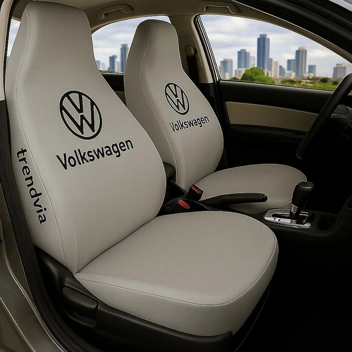 Volkswagen Gri Renk Ön ve Arka Koltuk Kılıfı Penye Servis Seti – Araba Koltuk Koruyucu