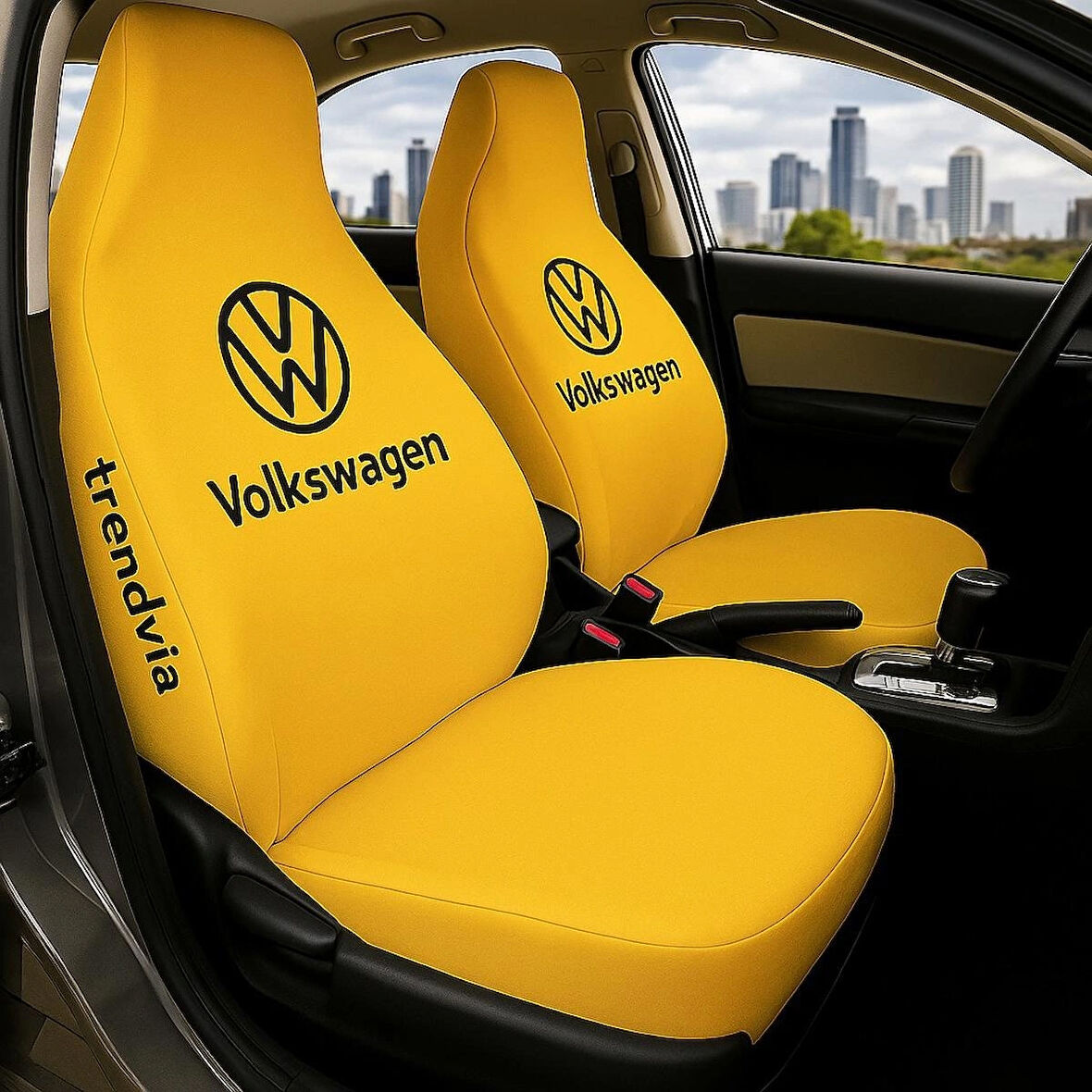 Volkswagen Sarı Renk Ön ve Arka Koltuk Kılıfı Penye Servis Seti – Araba Koltuk Koruyucu