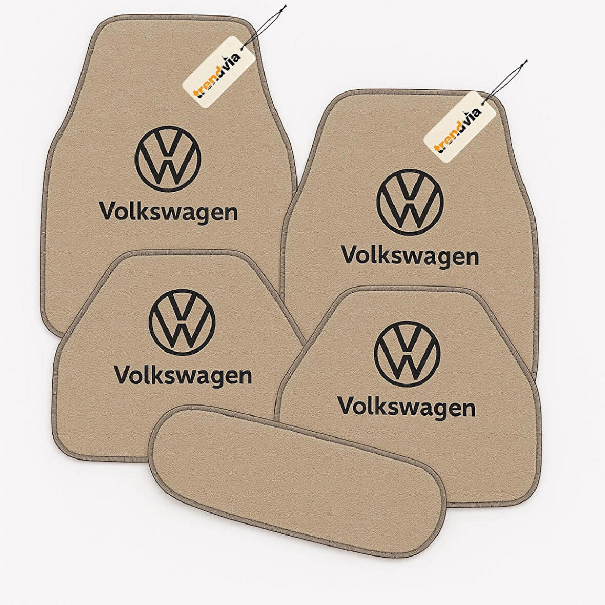 Bej Renk Volkswagen Oto Halı Paspas 5 Parça Set – Lüks, Şık ve Dayanıklı Araç İçi Zemin Koruma