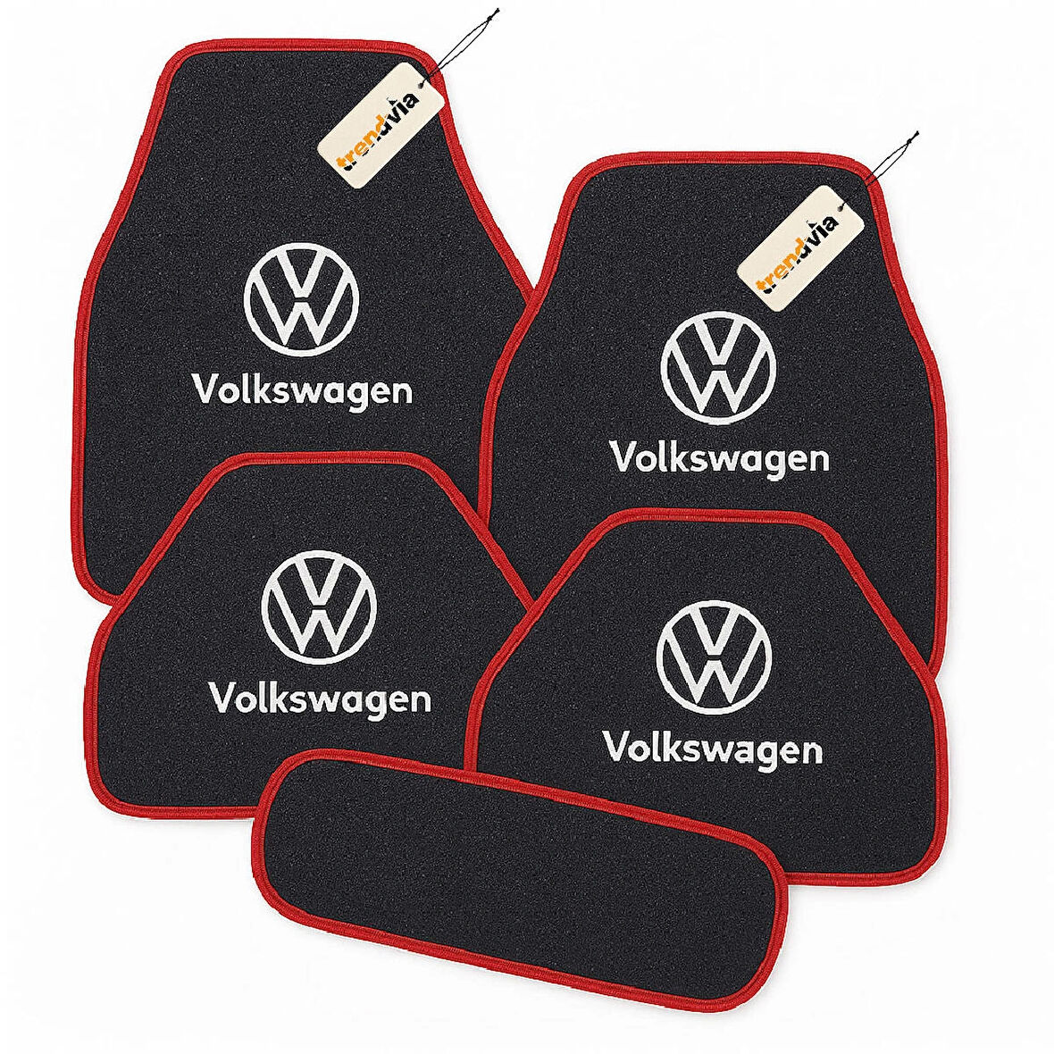 Antrasit Kırmızı Renk Volkswagen Oto Halı Paspas 5 Parça Set – Lüks, Şık ve Dayanıklı Araç İçi Zemin Koruma