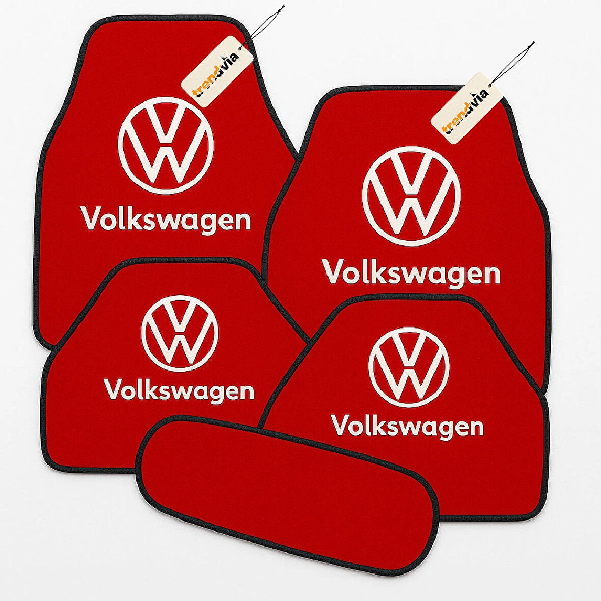 Kırmızı Renk Volkswagen Oto Halı Paspas 5 Parça Set – Lüks, Şık ve Dayanıklı Araç İçi Zemin Koruma