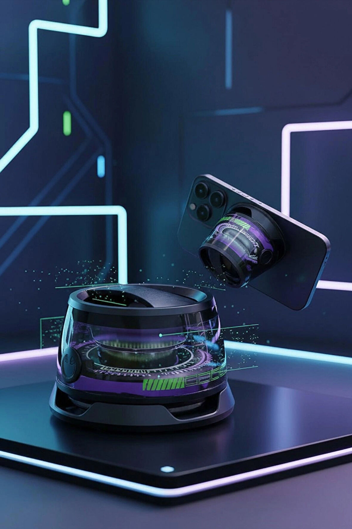  G200 Cepini Mıknatıslı Bluetooth Speaker iPhone android Telefon standı 5W Mini RGB