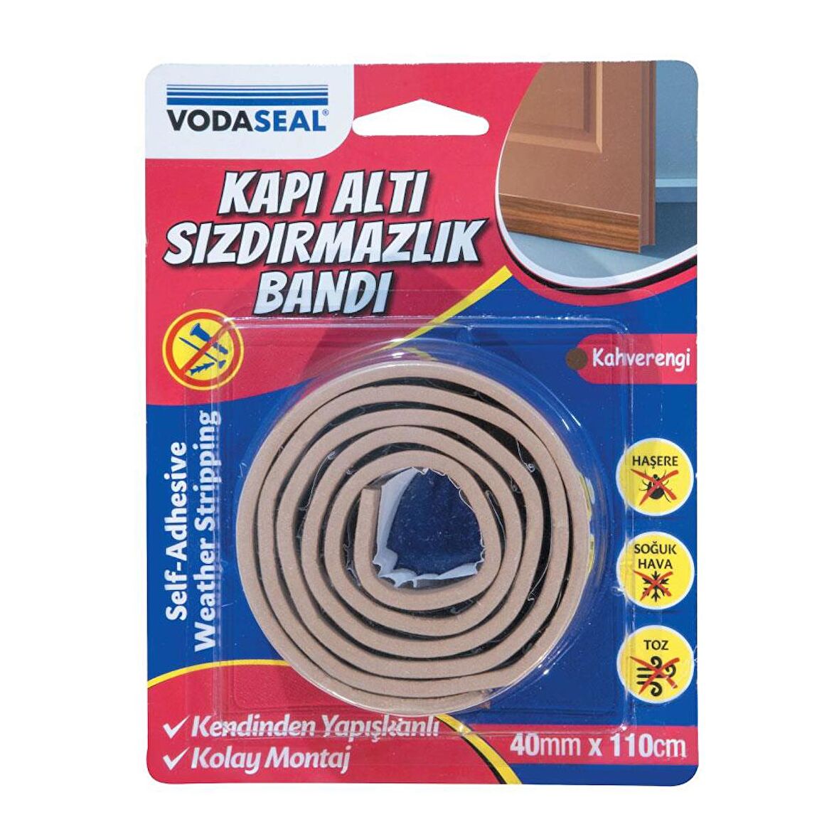 VodaSeal Kapı Altı Sızdırmazlık Bandı - Kahverengi