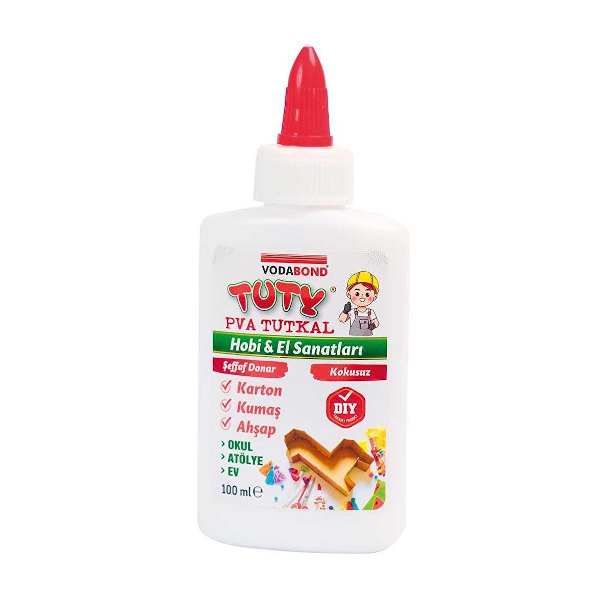 VodaBond Tuty PVA Karton-Ahşap-Kumaş Tutkalı Şeffaf 100 ml.