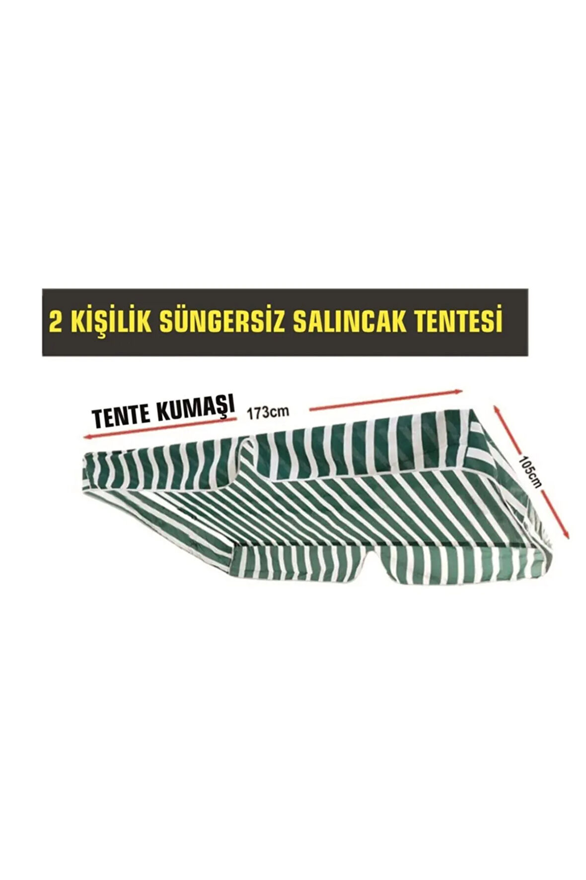 2 Kişilik Salıncak Tentesi (yeşil-beyaz) Bahçe Salıncağı (mindersiz Tente)