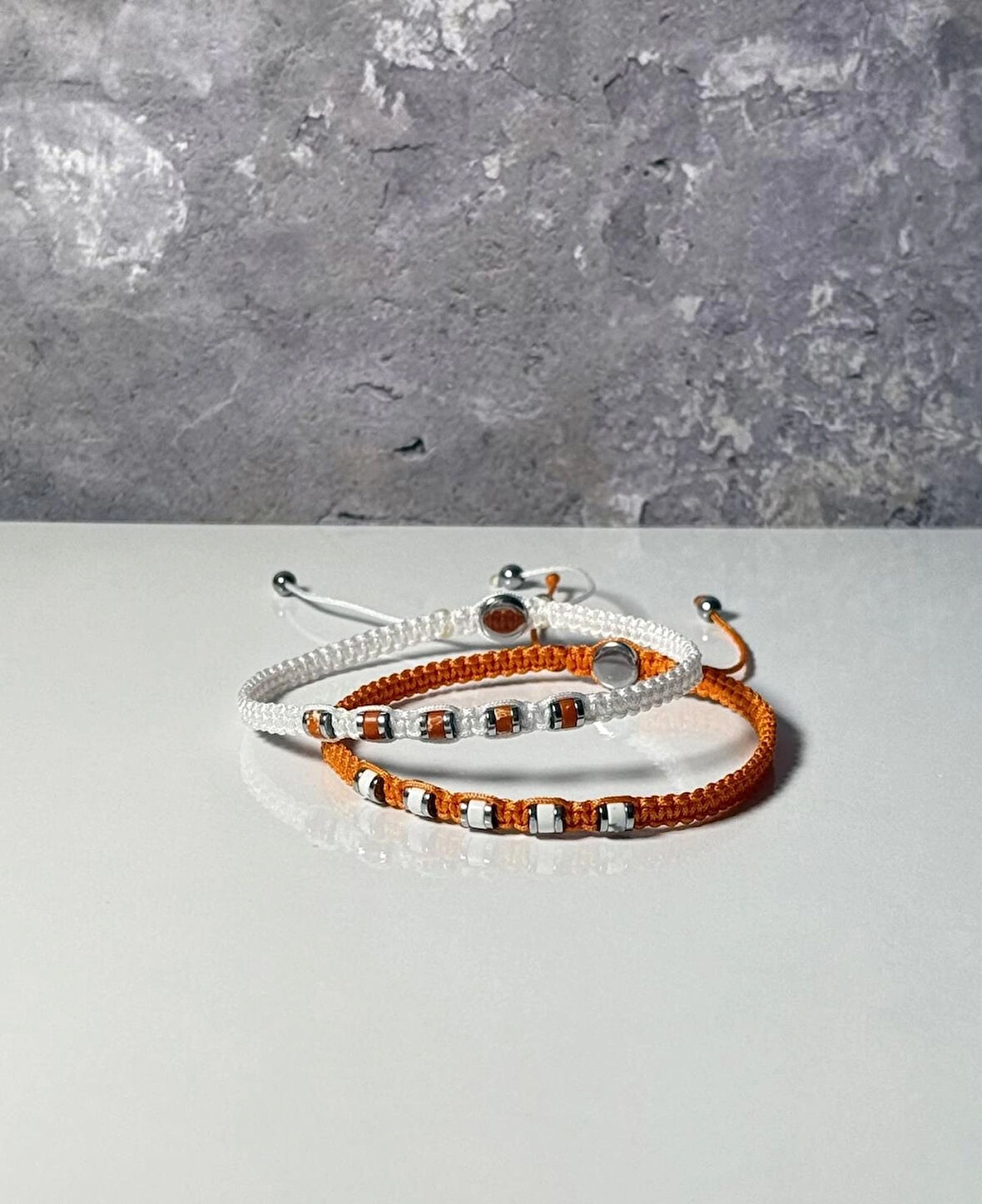 Varisit, Havlit, Hematit 2’li Bileklik - Çift Bileklik - Tasarım Makrome Bileklik 4 mm Ayarlanabilir  
