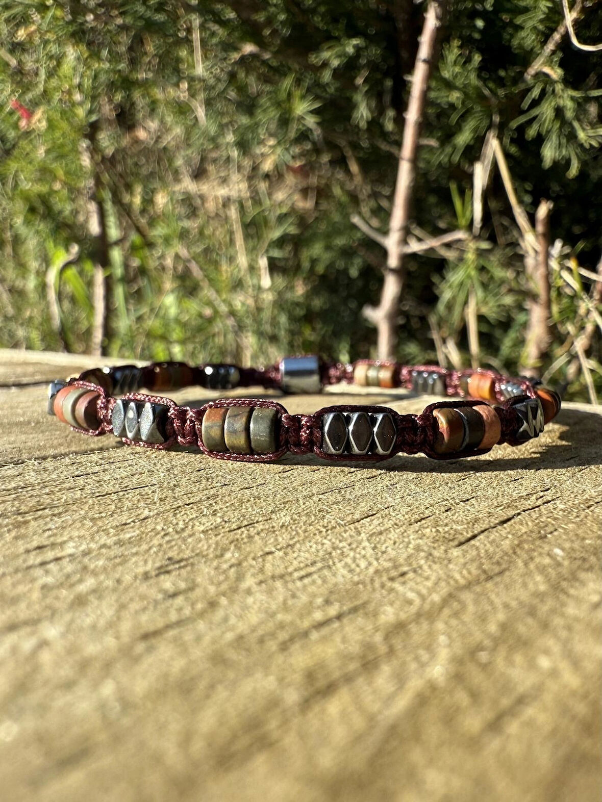 Jasper, Hematit Bileklik - Ovis Brown Bileklik - Tasarım Bileklik 4mm Ayarlanabilir