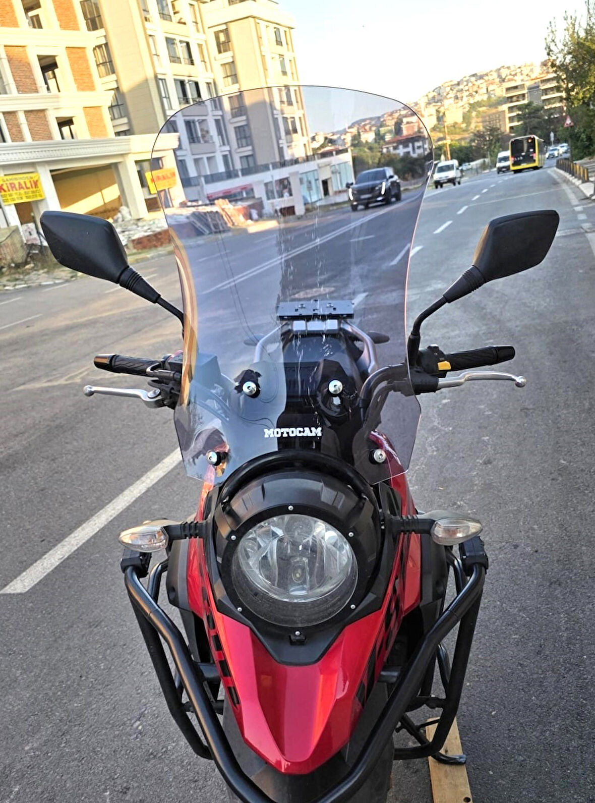 MOTOCAM Suzuki V-Strom DL 250 Siperlik Ön Cam 2017-2020 Model 51cm Füme Renkli 4mm