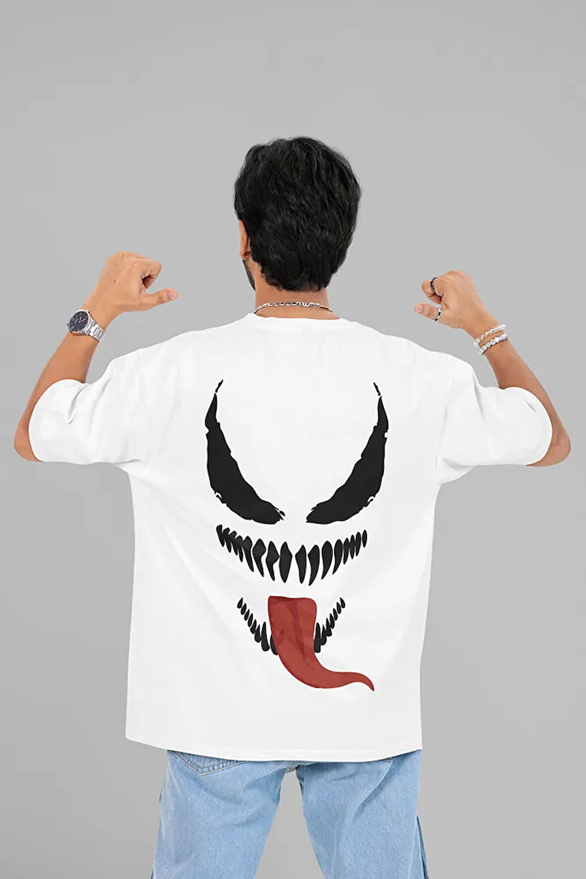 Tasarım Venom Baskılı Unisex Oversize Tişört