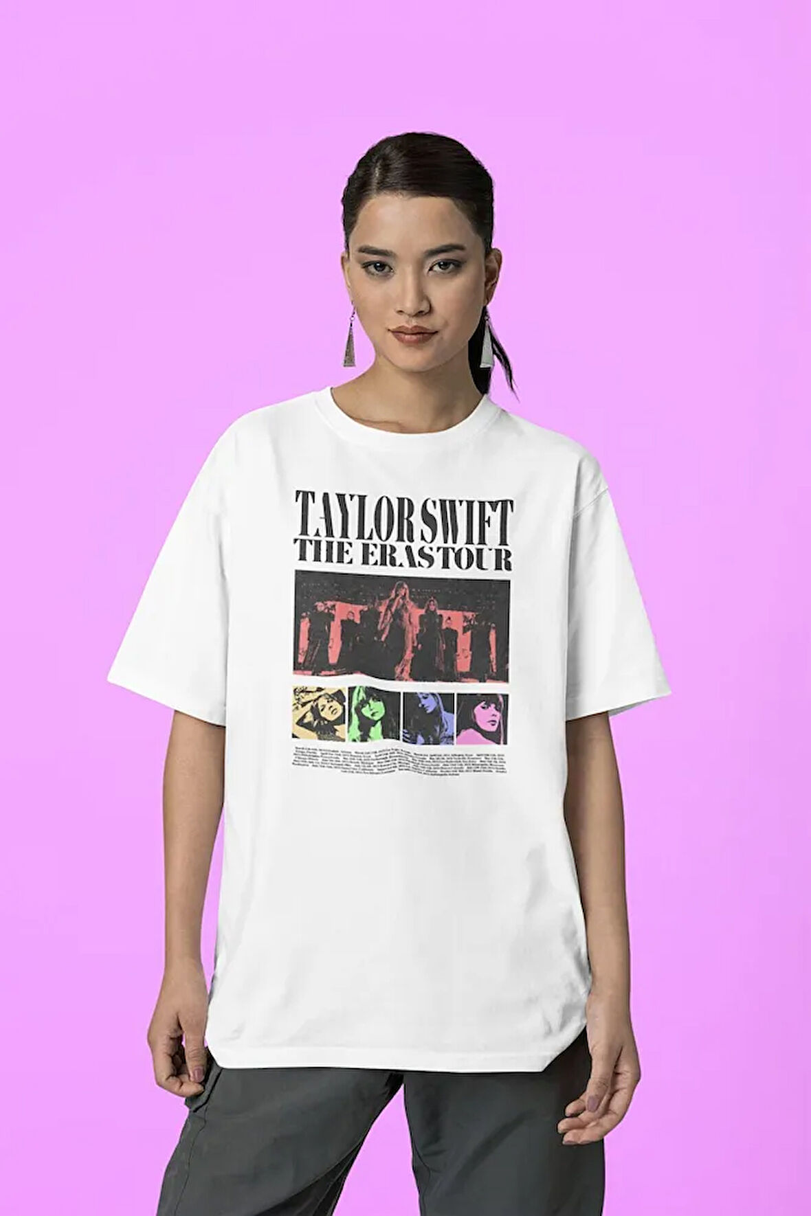Taylor Swift The Eras Tour Albüm Baskılı Unisex Tişört, Oversize Taylor Tişört