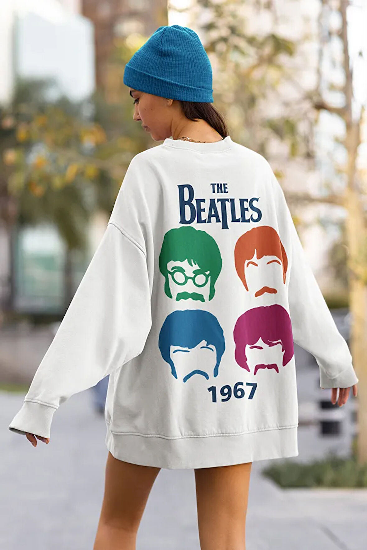 The Beatles 1967 Yazılı Unisex Oversize Müzik Grubu Sweatshirt